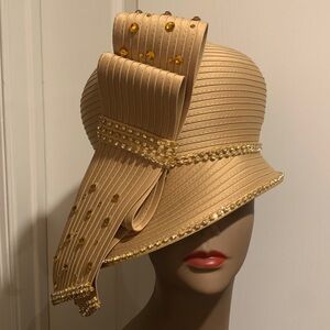 Elegant Gold Embellished Hat